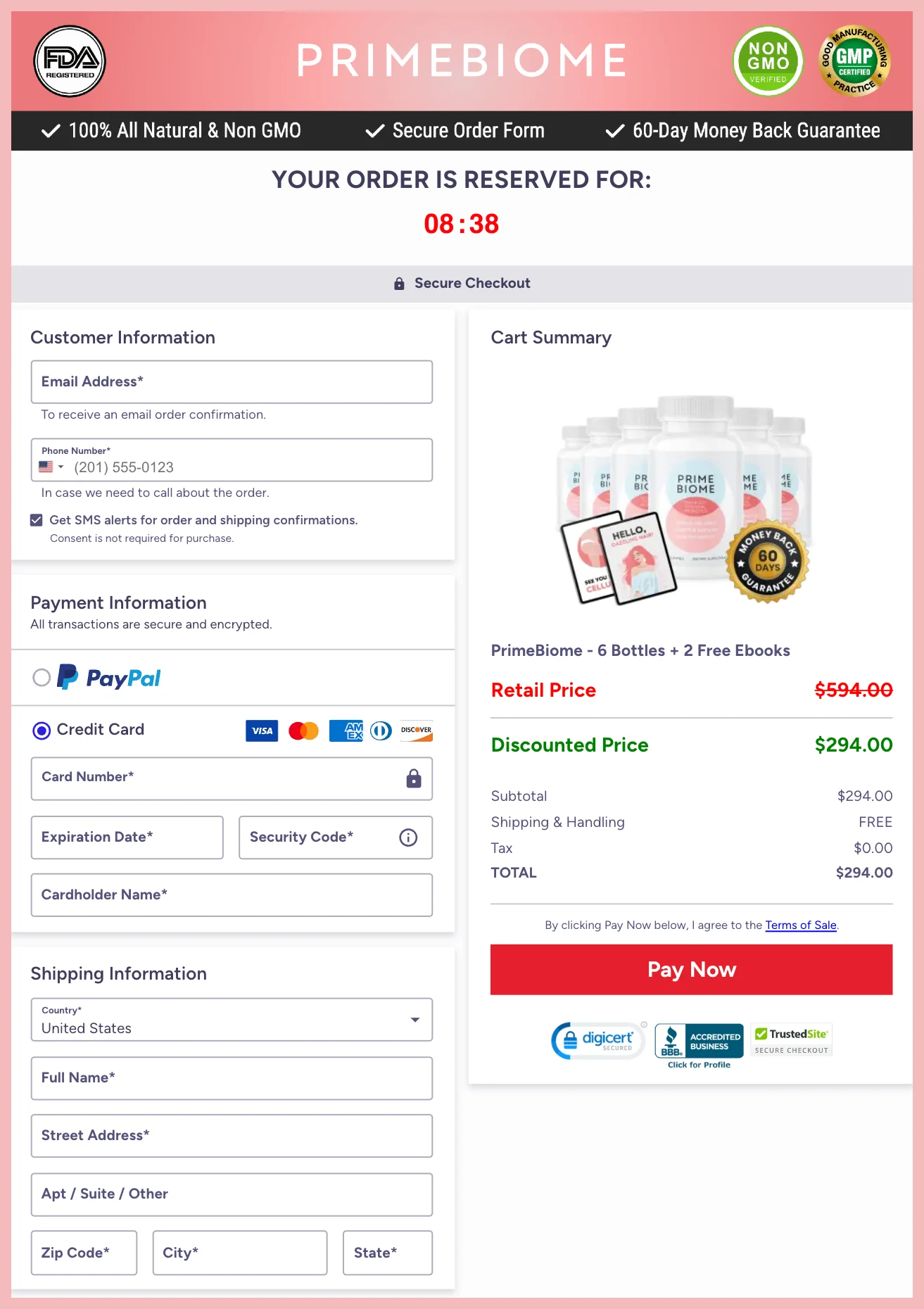 Primebiome order page